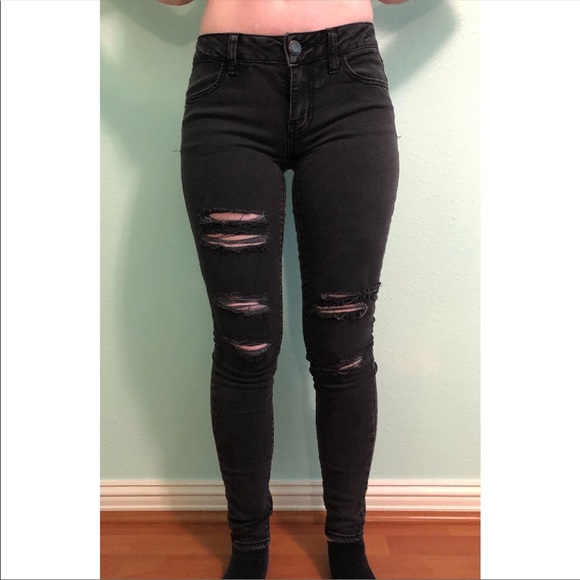 ripped black jeggings